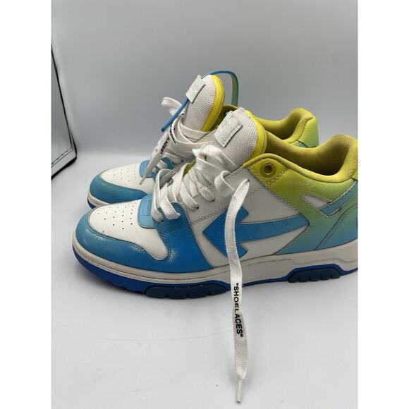 Off-White Out Of Office Men\'s Leather Sneakers Size 44 EU/11 US Blue White Green main image 8